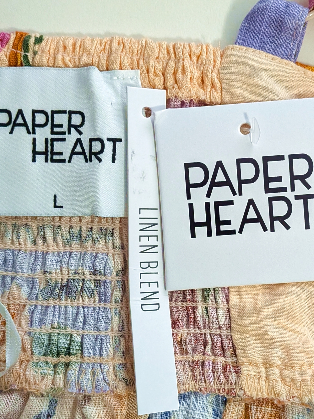 NWT Anthropologie Paper Heart Cream Boho Stamp Summer Linen Maxi Dress | Size L - Picture 7 of 7